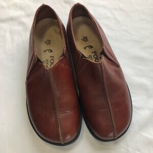 Birkenstock footprints womens slip on loafers cognac brown leather 37 Comfort